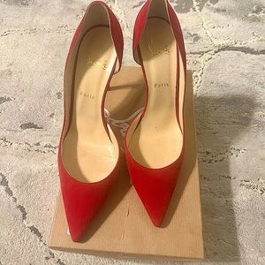 Christian Louboutin Iriza 100mm Red Suede Size 40.5